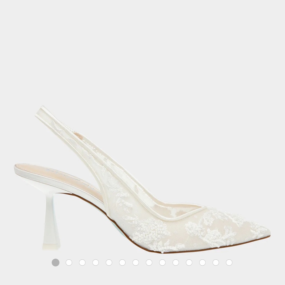 Betsey Johnson Nikki Ivory Lace Slingback Heels